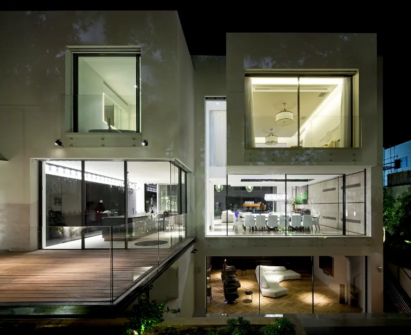 Modern Estate at Night — Architectural & Facade Lighting — Palm & Current electrical project