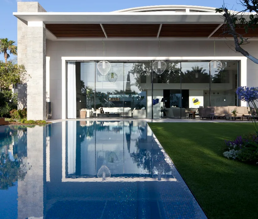 Poolside Living Pavilion — Landscape & Pool Lighting — Palm & Current electrical project