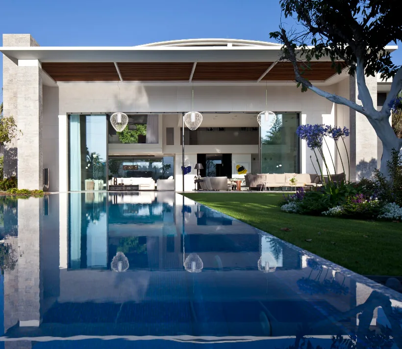 Infinity-Edge Pool Terrace — Landscape & Exterior Lighting — Palm & Current electrical project